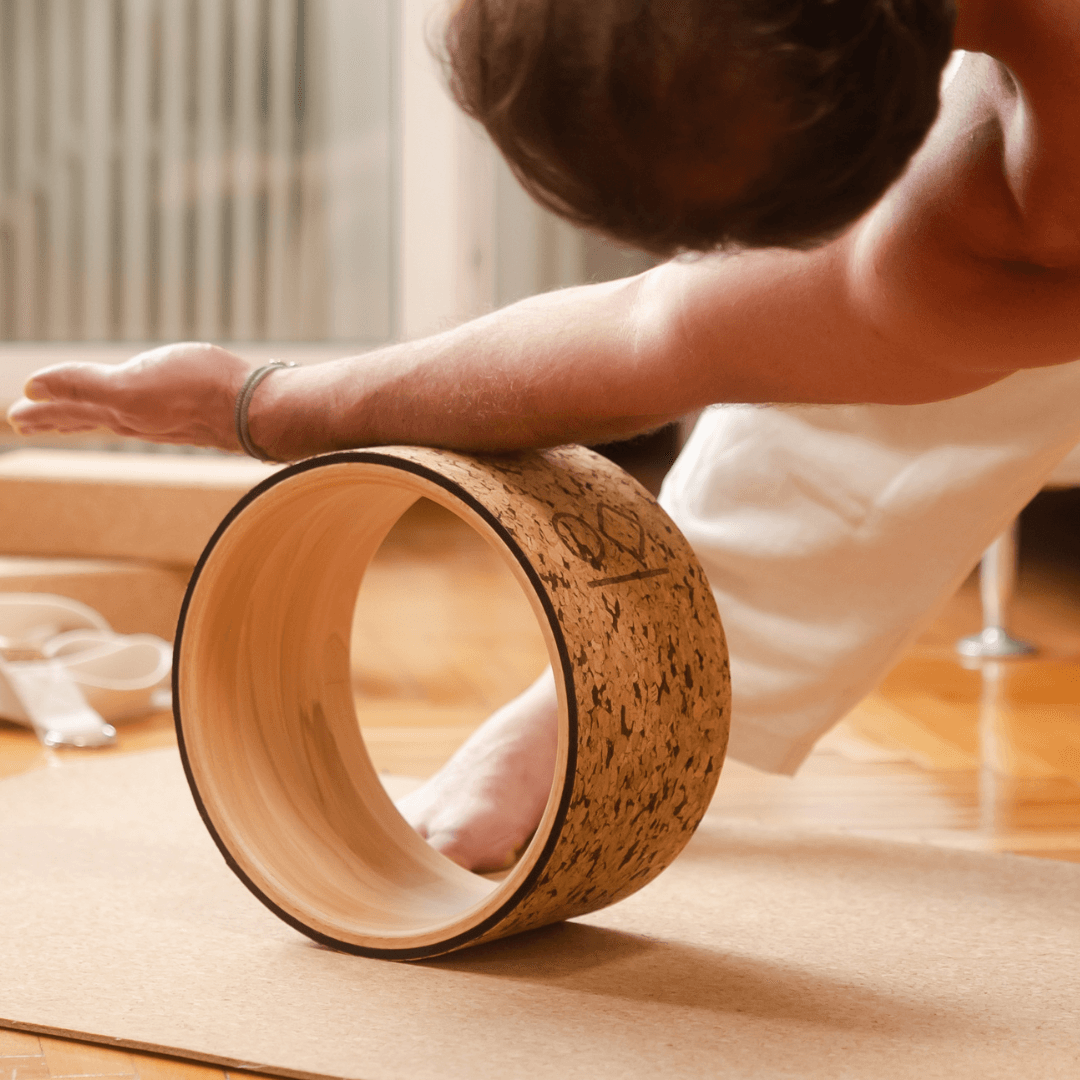 Mantar Kaplı Ahşap Yoga Çemberi 26 cm